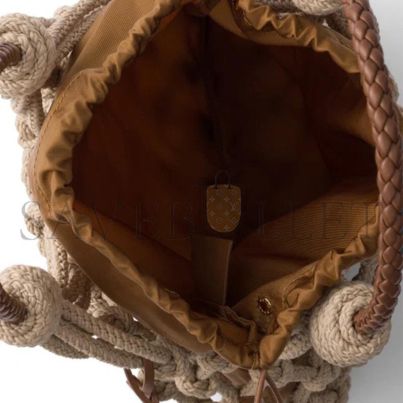 PRADA NOUÉ MEDIUM COTTON MACRAMÉ BAG 1BC111 (37*30cm)